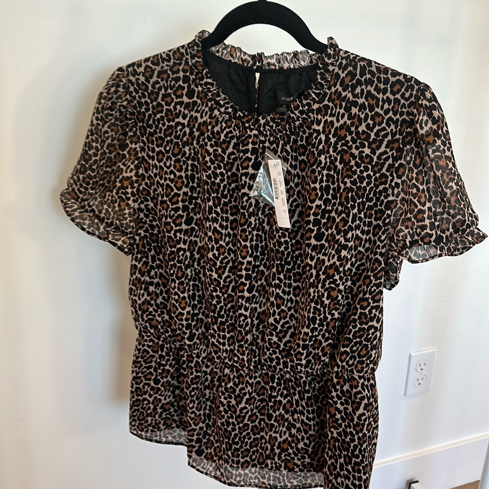J Crew leopard blouse